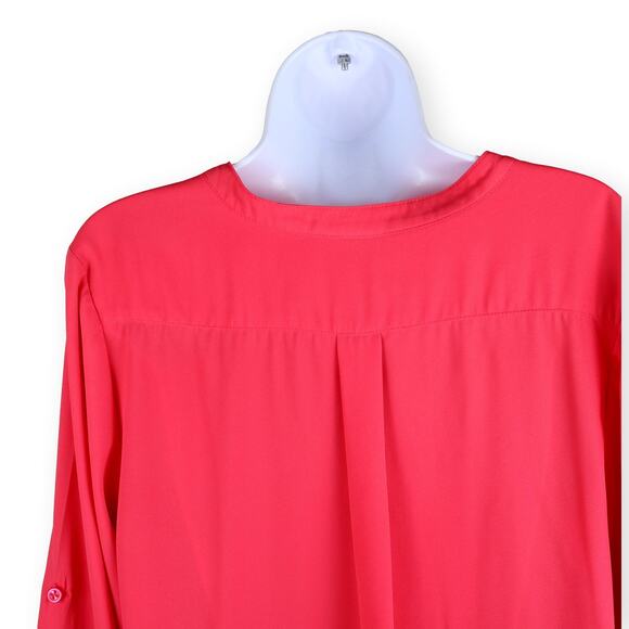 Halogen Pink Split Neck 3/4 Sleeve Blouse M - Picture 2 of 4